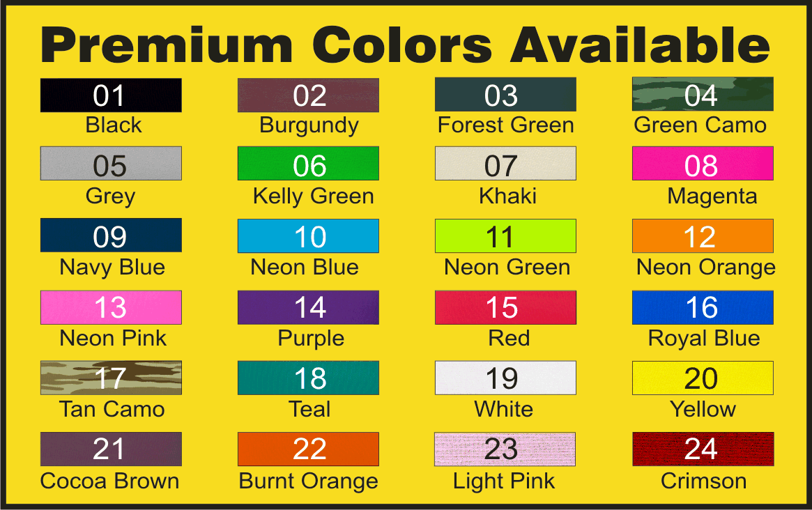 koozie or coozie color chart
